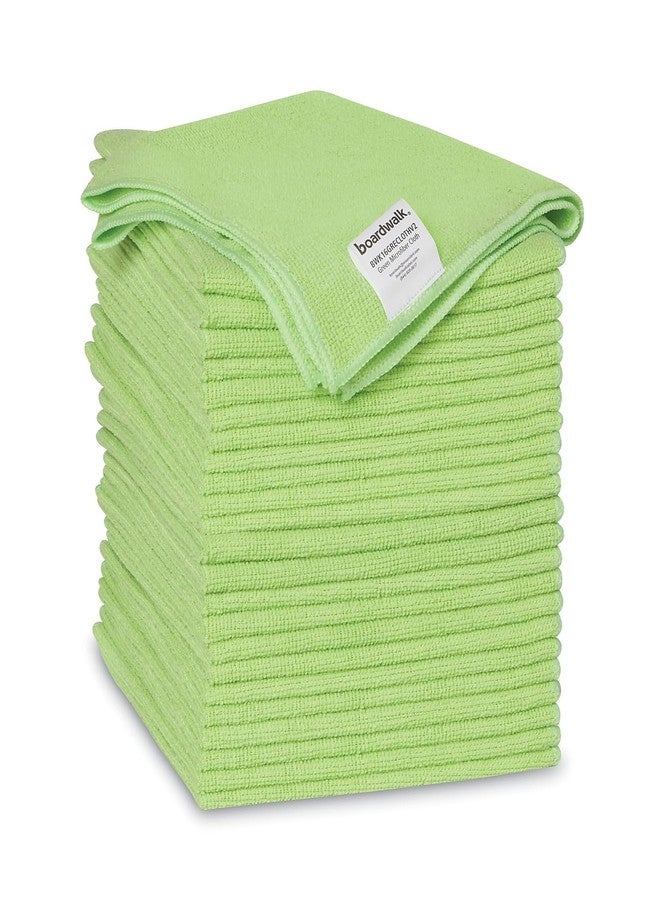 Boardwalk Microfiber Cleaning Cloths, 16 x 16, Green, 24/Pack - Image 4